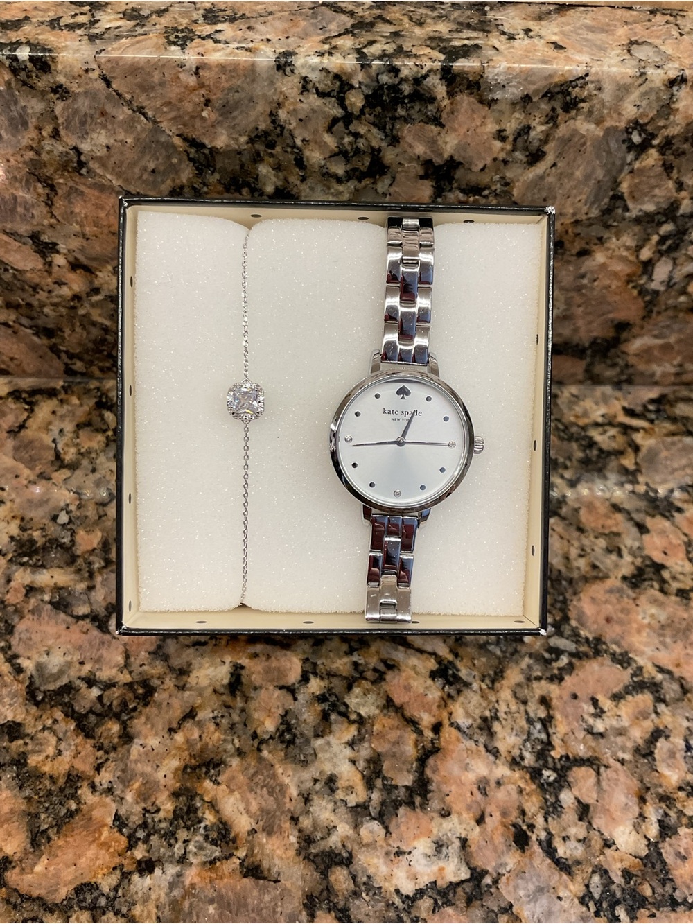 kate spade Silver and White Women’s Bracelet Watch with Accent Bracelet